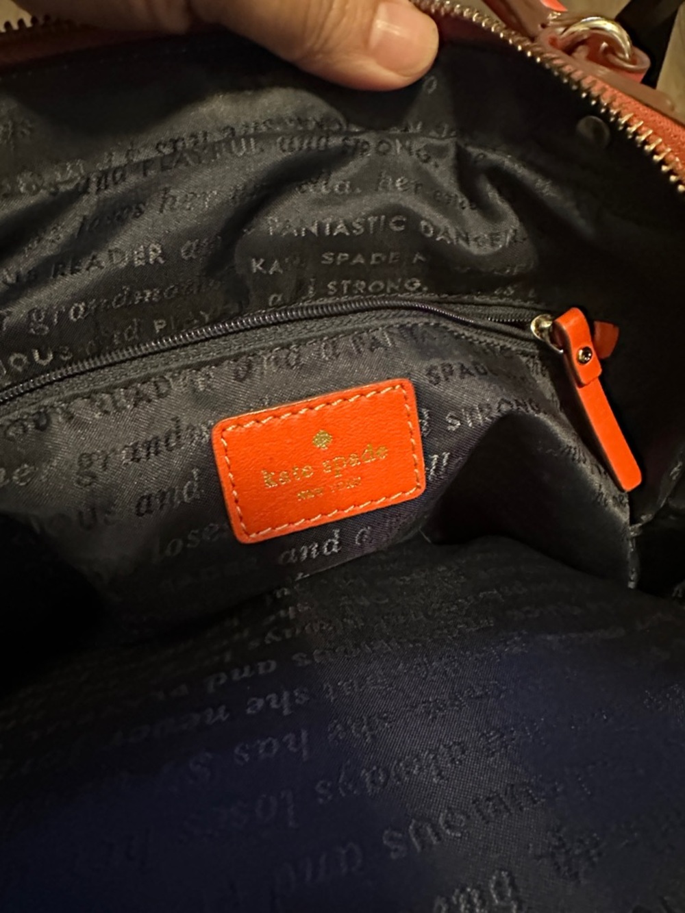 kate spade Cyber Orange Leather medium Satchel, Gold Hardware HTF - Picture 12 of 13